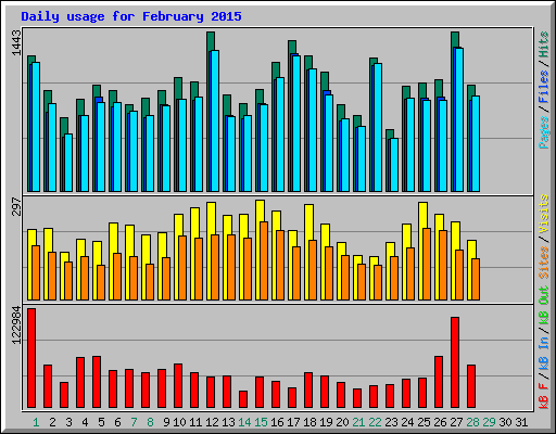 Daily usage for February 2015