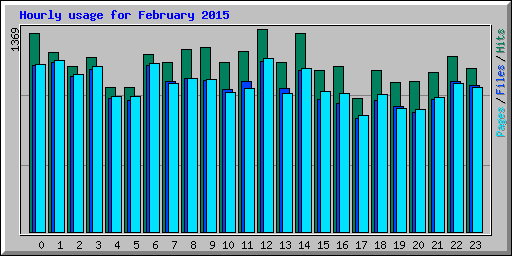 Hourly usage for February 2015