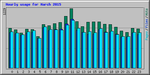 Hourly usage for March 2015