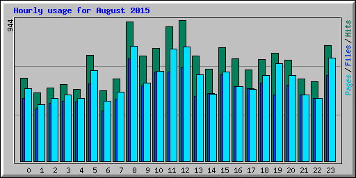 Hourly usage for August 2015