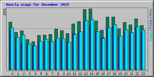 Hourly usage for December 2015